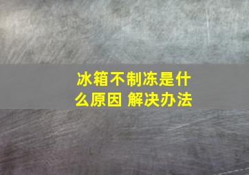 冰箱不制冻是什么原因 解决办法